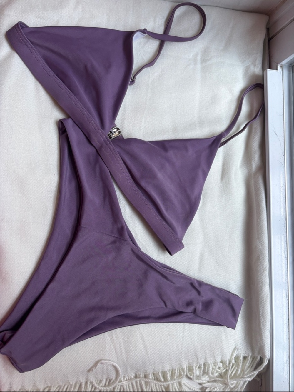 SHEIN Purple Triangle Bikini Set